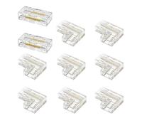 10pcs Connecteur LED 8mm 2 Broches L + Droit pour Ruban COB Pratique | Emboiture sans soudure, angle ligne droite, junction bande lumineuse, fixation stable, installation manuelle simple