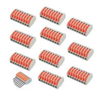 10Pcs Connecteurs de Câble Électrique à Levier, Kompakte Kabelverbinder 7 Ports für Elektrische Verbindungen, Schneller Anschluss ohne Löten,für Kabel von 0,08 bis 4 mm², Câble Électrique à Levier