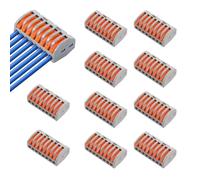 10PCS Connecteurs de Câble Électrique à Levier - Pack de 10, 8 Ports, Installation Rapide et Sécurisée, Résistants à la Corrosion, Idéal pour Câblage Domestique et Professionnel