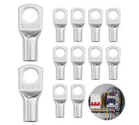 10PCS Cosses Tubulaires 25mm² M8, Cosses Annulaires, Cosses Electriques Ronde à œillet En Cuivre étamé Cosse à Sertir 25mm², Cosses Electriques a Sertir, Cosses à Sertir a Oeil à Anneau