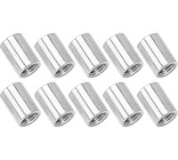 10Pcs Coupling Nut Round Rod Connector 304 Stainless Steel Female Thread M12x1.75 16 L35mm
