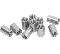 10Pcs Coupling Nut Round Rod Connector Female Thread 304 Stainless Steel M12x1.75 16 L25mm