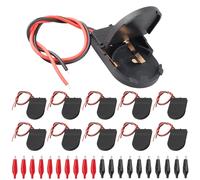 10pcs CR2032 Battery Holder 1 Cell 3V Button Battery Holder Coin Cell Battery Holder On/Off Switch Battery Holder 15cm Lead Wire for DIY with Alligator Clip