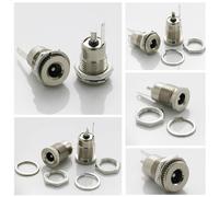 10Pcs DC-099 Power Supply Jack Socket Female Panel Connector 5.5mm 2.1/2.5mm Plug Adapter 2 Pins 5.5 * 2.1 5.5X2.5 NWPNLXEA(5.5-2.5mm)