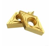 10pcs DCMT070208 Plaquettes de tournage en carbure pour tours CNC - Inserts indexables standard ISO, convient pour fonte, acier inoxydable et acier, gold-coa