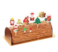 10pcs Décoration Bûche de Noël,Garnitures de Gâteaux Noël Cake Cupcake Topper Champignon Sapin de noël Bonhomme de Neige et Champignon pour Décoration Dessert Gâteau de Fête
