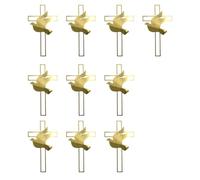 10pcs Decorative Crossed And Doves Cake Toppers Pour Le Baptême Baptêmes Anniversaires Accessoire D'amélioration Du Dessert Élégant