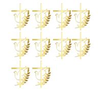 10pcs Decorative Crossed And Doves Cake Toppers Pour Le Baptême Baptêmes Anniversaires Accessoire D'amélioration Du Dessert Élégant