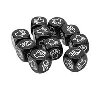 10pcs Dice Dice Set à 6 côtés imperméable Antioxydant Finger Devine des dés de Jeu pour Le Jeu de société Family Family Fun Plastic Material 2x2x2cm (Noir)