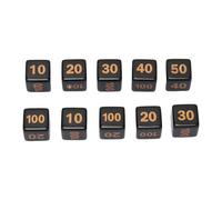 10pcs Dice Set Plastic Angle Droit 6 Nombres Side Nice pour Le Jeu Education Black pour Les Jeux de société et Les Jeux de mathématiques Léger Durable Facile à Transporter idéal
