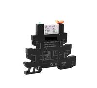 10PCS Din Rail Slim Relay Module HF-41F Integrated Power Relay With Relay Holder 12V 24V 48V 110V 230V 6.2mm AUOQKQUT(Black 48VACDC)