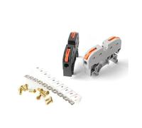 10PCS Din Rail Terminal Block 211 Wire Electrical Conductor Fast Cable Connector Connection with Number strip Set NWPNLXEA(10PCS Black)