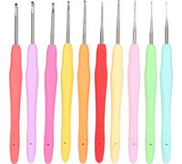 10pcs DIY Craft Crochet Hooks Kit Metallstricknadeln mit Gummigriff