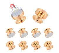 10pcs Dos d'Épingle Magnétique, Aimant Arrière d'Épingle Métal Convertisseurs d'Épingle Émail Gardiens de Goupille de Verrouillage Fermoir Cadeaux de Collectionneurs d'Épingles (Or Clair)