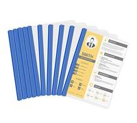 10pcs Dossier Coulissante Plastique, Couvertures de Rapport Claires, A4 Reliure Présentation Dossier avec Barre Coulissante pour Organisateur Fichiers Bureau.Contient Jusqu'à 40 Feuilles (bleu)