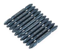 10pcs Double tête Croix 1/4 pouces Tige 65mm S2 Alliage Acier Tournevis Bits Set H6.3 * 65 * PH2 pour Électrique Tournevis Perceuse PH2 Bleu