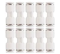 10Pcs Droite Connecteurs Push Tuyau D'air Connecteurs Rapides Raccords de Tube Blanc pour le Traitement Médical Mécanique (PU-6)