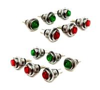 10pcs DS-101 8mm On/Off Push Button Switch Lockless Momentary ON OFF Push Button Normally Open Switch NWPNLXEA(Green)