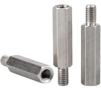 10pcs en Acier Inoxydable à Tête Unique Goujon Hexagonal Entretoises Entretoises Mâle à Femelle Filetage M5x40-100mm pour PCB Fixations Hexagonales Accessoires De Quincaillerie, M5*60+8