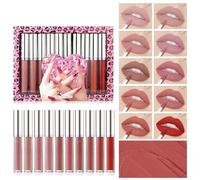 10pcs Ensemble De Maquillage De Rouge À Lèvres Liquide Mat
