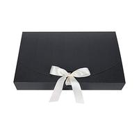 10Pcs Enveloppes Cadeau en Papier Kraft Sac Cadeau avec Ruban en Soie Pochette Cadeau pour Foulard Écharpe Mouchoir Chemise Boîte de Cadeau de Noël Anniversaire Mariage 26x17.5x3.5CM Noir B taille