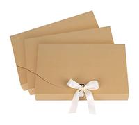 10Pcs Enveloppes Cadeau en Papier Kraft Sac Cadeau avec Ruban en Soie Pochette Cadeau pour Foulard Écharpe Mouchoir Chemise Boîte de Cadeau de Noël Anniversaire Mariage 26x17.5x3.5CM