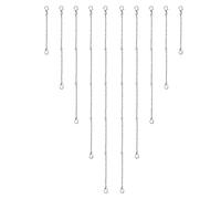 10pcs Extension de Collier, 5 Tailles avec Double Fermoir Mousqueton Alliage Ensemble de Chaînes Extension, pour Bijoux Collier Bracelet Bracelet de Cheville (Argent)