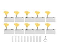 10Pcs Fenêtre Coulisnte Serrure Double Trou Réglable En Alliage D'aluminium de Sécurité Butée Porte avec Clé Clé pour Home Office Sécurité Protection (Argent)