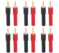 10pcs Fiches Bananes, 5Paires J.20011 2mm Mâle Vers 4mm Femelle Connecteur Terminal Convertisseur Sonde À Tête Banane Rouge Et Noire, pour Onduleurs, Machines À Souder, Réparation de Véhicules
