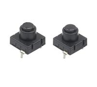 10pcs flashlight switch button switch 12 * 12 mm flashlight 2 foot switch self-locking switch ON OFF black