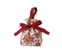 10pcs Floral Pattern Drawstring Handheld Candy Bags Ribbon Bow Portable Canvas Wedding Gift Packing Sugar Pouch kit Pour Bonbons