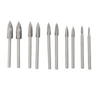 10pcs Forets pour sculpture pour bois 3mm Rotation Rapide 10pcs | élevée, finition lisse, compatible pour perceuse rotative, queue 3mm, majeur