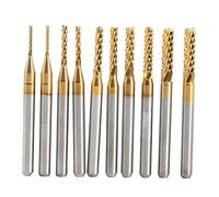 10pcs Fraise en Bout en Carbure Cémenté À Gravure Bits Sculpture Perceuse Outils Endated Mill 1-3mm