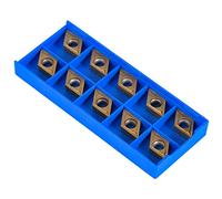 10pcs Fraises à Plaquettes en Carbure CNC, Plaquettes de Fraisage CNC Coffret de Lames Inserts Rotatifs de Tour Indexables Outils de Tournage avec Boîte DCMT11T304-HM YBC251