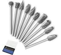 10Pcs Fraises Rotatives en Carbure de Tungstène Burres, Fraise Metal tête de meulage