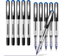 10pcs Gel Rollerball Pens Fast Drying 0.5mm For School, Work, Home And Office (Blue)