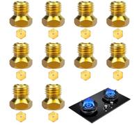 10Pcs Gicleur gaz Butane Universels pour plaque de cuisson au gaz naturel GPL, jets, buses et injecteurs, 1 de 0,5 cm, 2 de 0,7 cm, 1 de 0,87 cm, 1 de 1,02 cm (2x(0.5-0.7-0.7-0.87-1.02))