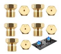 10pcs Gicleurs Gaz Butane Universel, Gicleur Butane pour Gazinière, Cuisinière et Plaque de Cuisson, Injecteur de Gaz Gicleur Bouteille Kit de Conversion, Bouteille Gicleur Brûleur 0,5/0,7/0,87/1,02