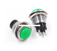 10PCS Green Reset Switch DS-318 12mm Round Push Button Switch Without Lock For Horn Doorbell 3A 125VAC NWPNLXEA