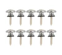 10PCS Guitar Strap Button, Metal Guitar End Pins with Screws Mushrooms Head End Pins Strap Lock Musical Instrument Parts for Bass Ukulele (Silver)