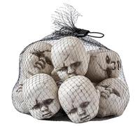 10pcs Halloween Creepy Doll Head Creepy Baby Doll Scary Doll Plastic 2,8x2.8x2,4 pouces Poupée effrayante Poupée avec sac Diy pour peindre une poupée bébé effrayante pour Haunted House Halloween