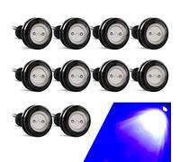 10pcs Haute Puissance 23mm 9w Oeil D'aigle Led Pour Voiture Lumière Diurne Course Moto DRL Feux de Position (Bleu)