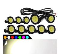 10pcs Haute Puissance 9W 23mm Eagle Eye LED DRL Antibrouillard Lumière de Moto Feux Diurnes DRL Feu Arrière Sauvegarde Voiture Moteur Feux de Gabarit (Blanc)