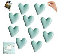 10PCS Heart Shape Refrigerator Magnets - 3D Love Fridge Magnets, Multi-Color Heart Strong Hold Decorative Magnetic Set for Photos Notes on Fridge Whiteboard Office Kitchen Decor (Blue)