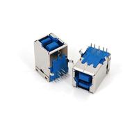 10Pcs Hi-Speed USB 3.0 Type B 9-Pin DIP Right Angle Female Socket PCB Solder Connector AUOQKQUT