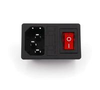 10Pcs IEC320 C14 AC Power Socket 10A/250V With Fuse Holder and 3-Pin Red Indicator Switch 1.5 Type AUOQKQUT