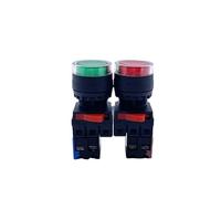 10PCS Illuminated Push Button Switch LA38-10D Reset Momentary Self Locking Start Stop Power Control 22mm LAY38S NWPNLXEA(Green,SELF LOCKING_1NO1NC_220V AC DC)