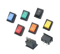 10Pcs inclined Plane 2Pin Rocker Switch 2 Position 6A 250VAC / 10A 125VAC ON-OFF Power Switch Red Orange Yellow Green NWPNLXEA(Blue switch)