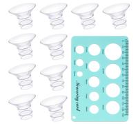 10pcs Inserts de Bride, Portable Insert de Bride Tire Lait avec Carte de Mesure du Mamelon Accessoires Tire Lait Compatible avec Momcozy S9/S9Pro/S12/S12Pro (13/15/17/19/21mm)