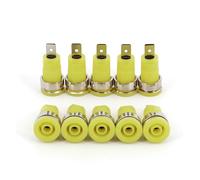 10Pcs Insulated 4mm Female Jack Panel Socket Binding Connector AUOQKQUT(Gelb)